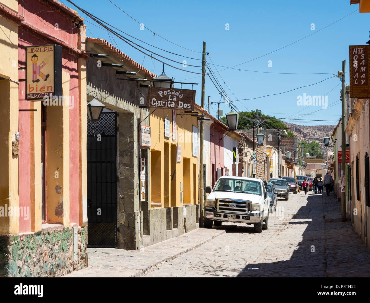 Town of Humahuaca in the Quebrada de Humahuaca canyon, a UNESCO World Heritage Site. South America, Argentina (Editorial Use Only) Stock Photo