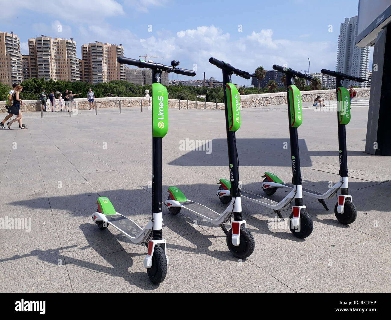 Electric Lime scooters for rent Stock Photo Alamy