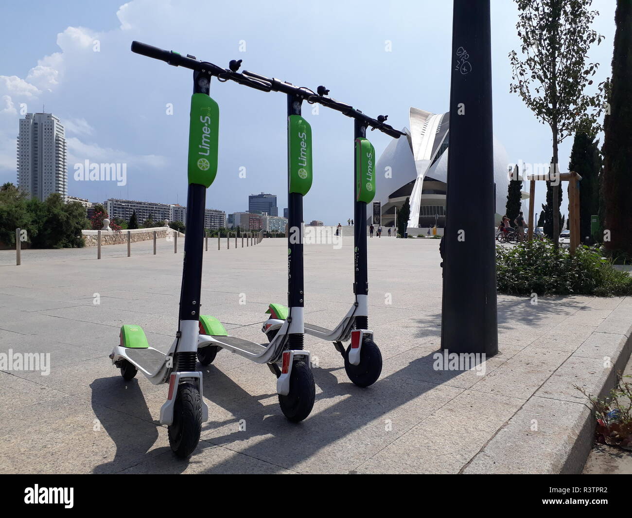 Electric Lime scooters for rent Stock Photo Alamy