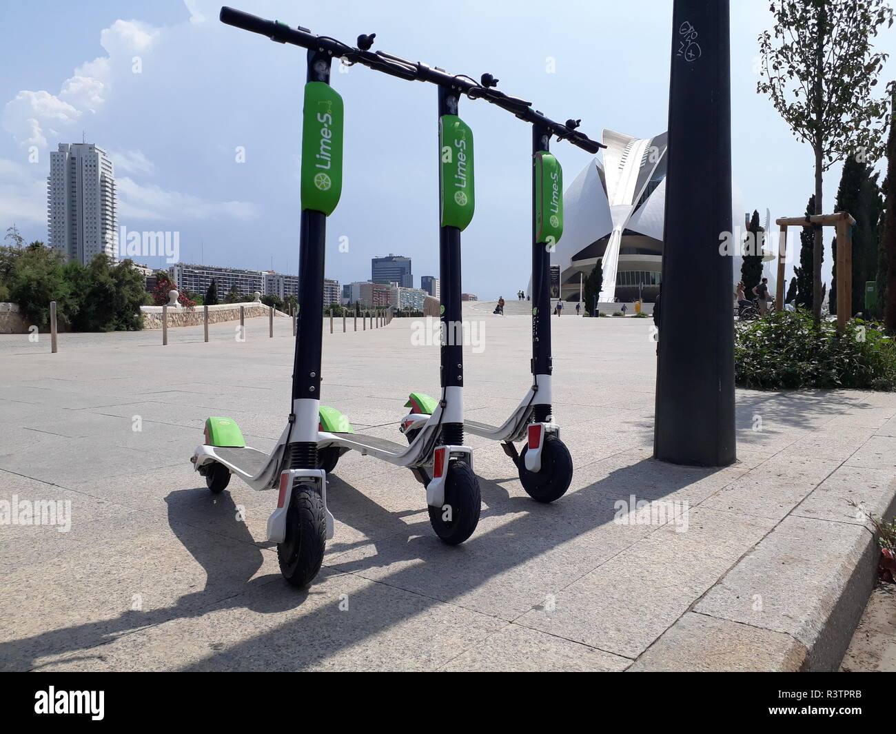 Electric Lime scooters for rent Stock Photo Alamy