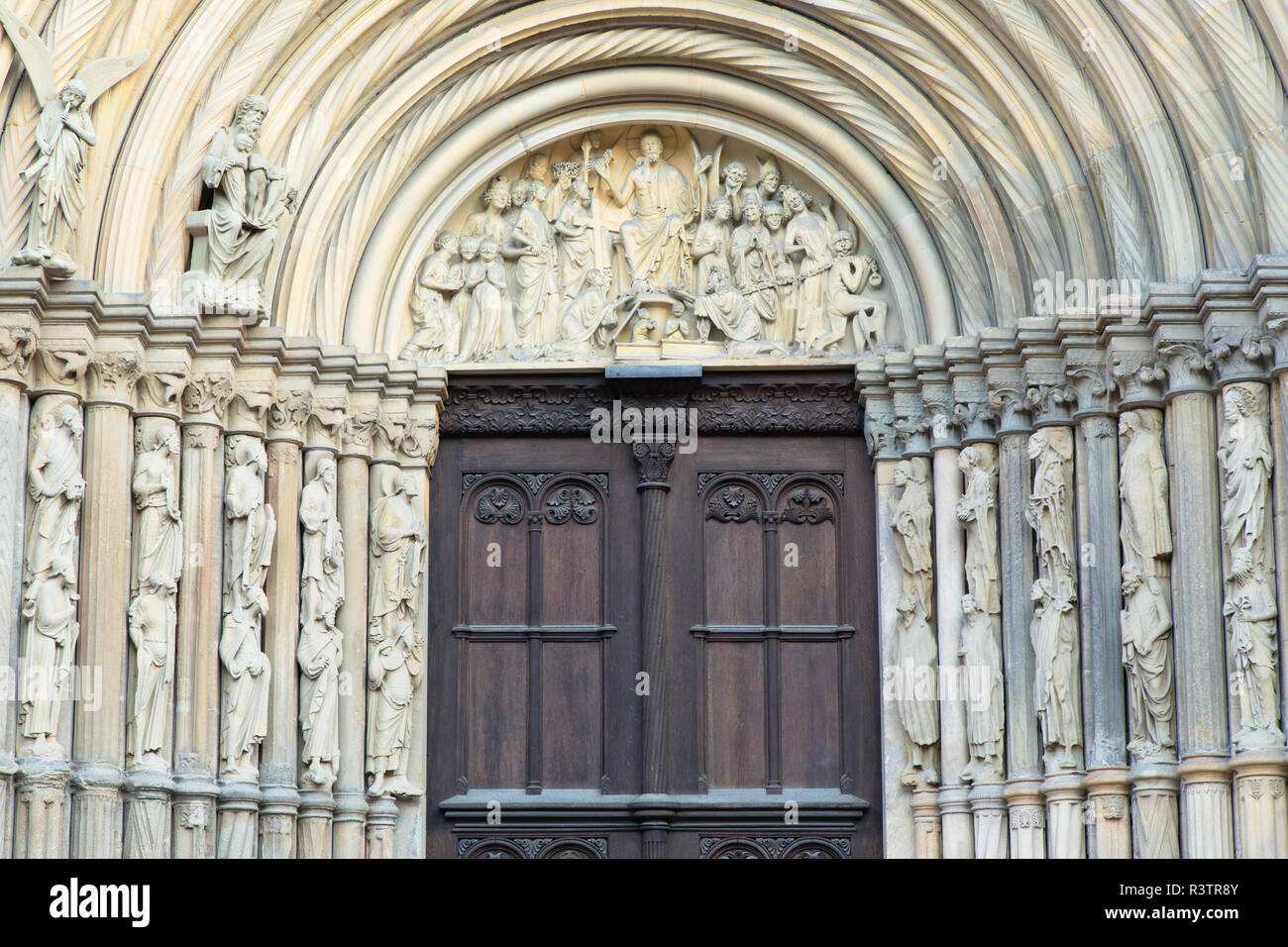 Door of Kaiserdom (Imperial Cathedral), Bamberg (UNESCO World Heritage Site), Bavaria, Germany Stock Photo