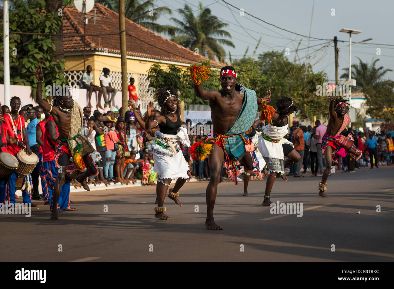Bissau, Republic of Guinea-Bissau - February 12, 2018: Group of men and