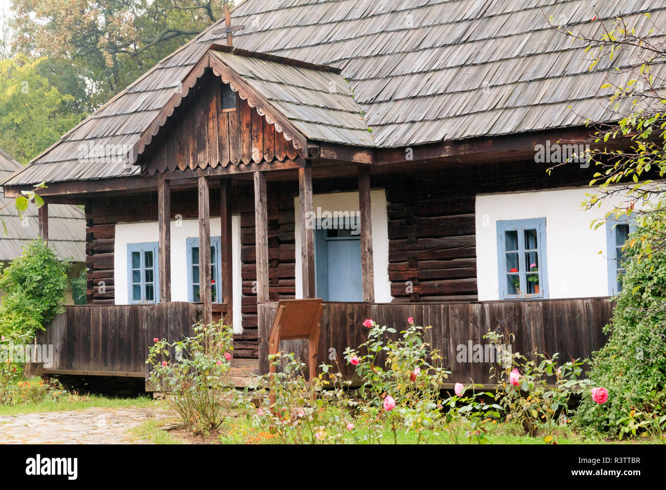 Bucharest, Romania. Dimitrie Gusti National Village Museum. Open Air museum. House. Stock Photo