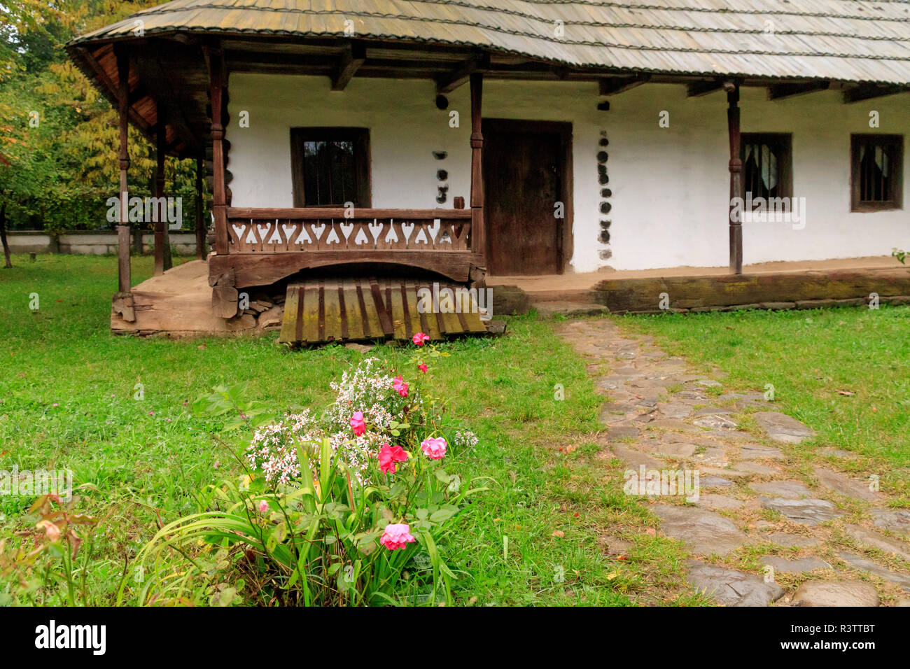 Bucharest, Romania. Dimitrie Gusti National Village Museum. Open Air museum. House. Stock Photo