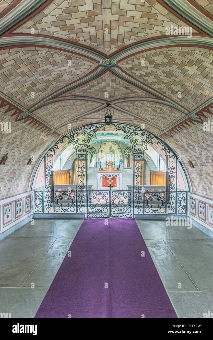 UK, Scotland, Orkney Island. Italian Chapel, constructed and decorated
