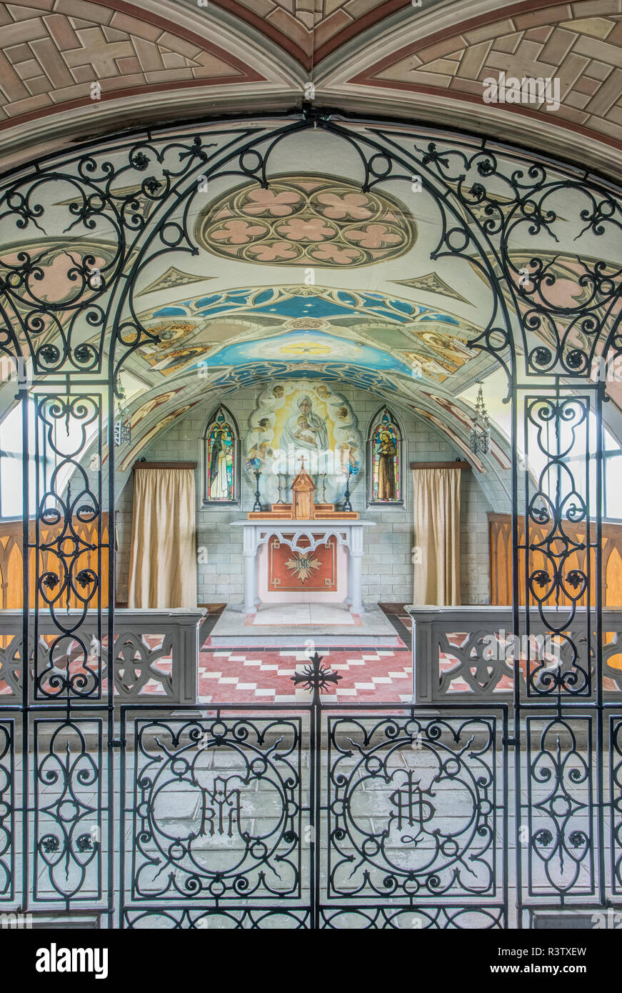 UK, Scotland, Orkney Islands. Italian Chapel constructed and decorated