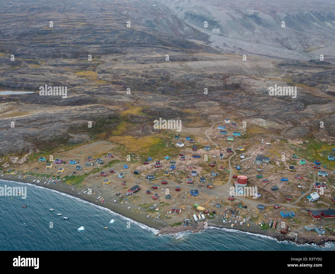Qaarsut village on the Nuussuaq Peninsula. Greenland, Denmark Stock