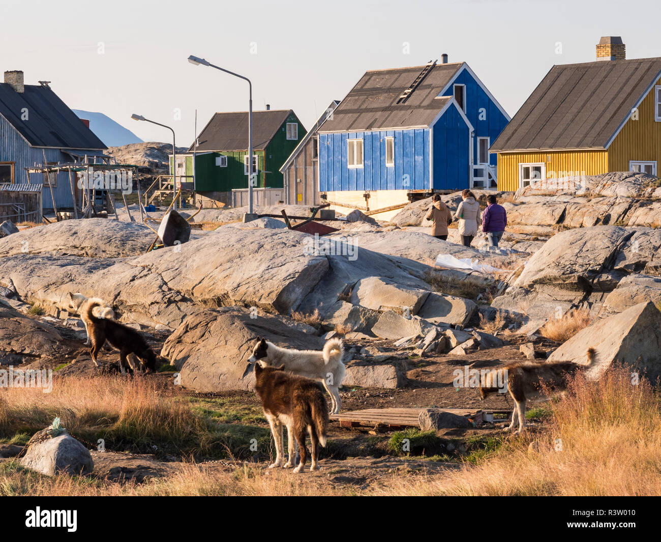 Ikerasak, a small traditional fishing village on Ikerasak Island in the