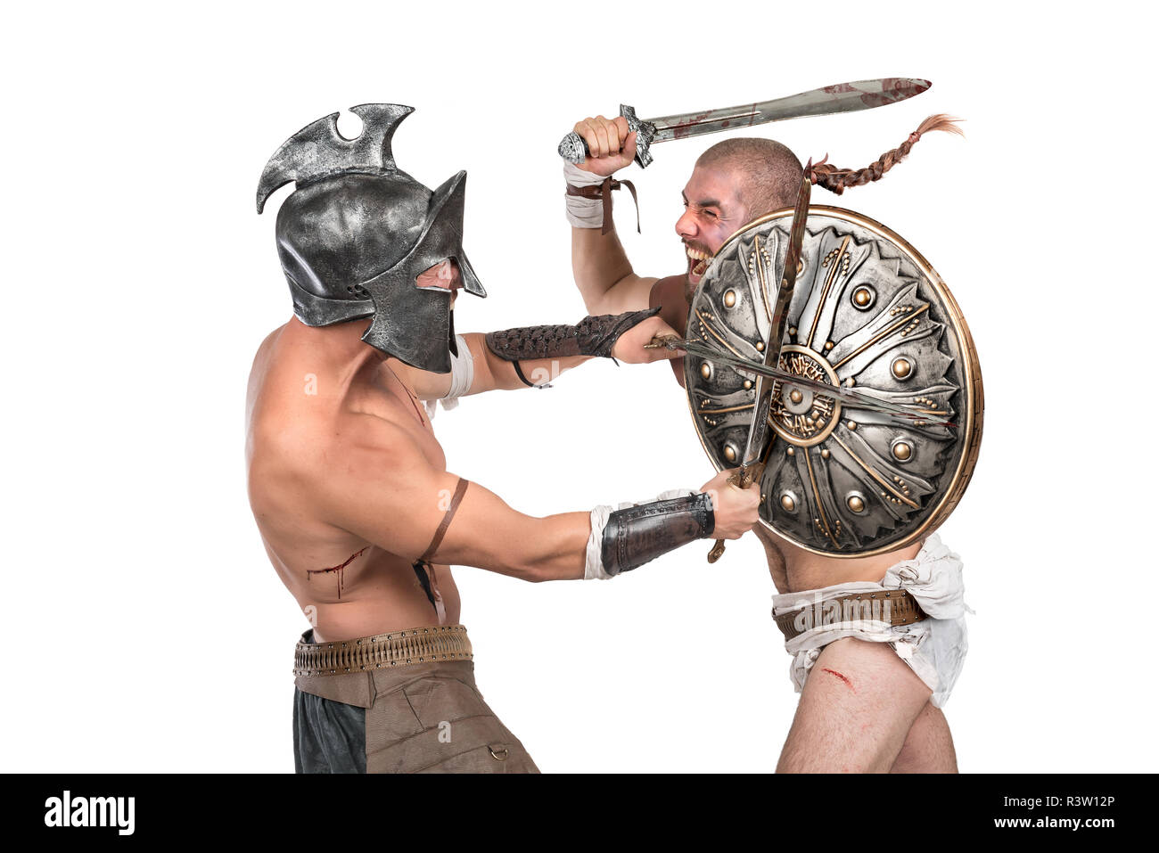 Gladiators fighting Stock Photo