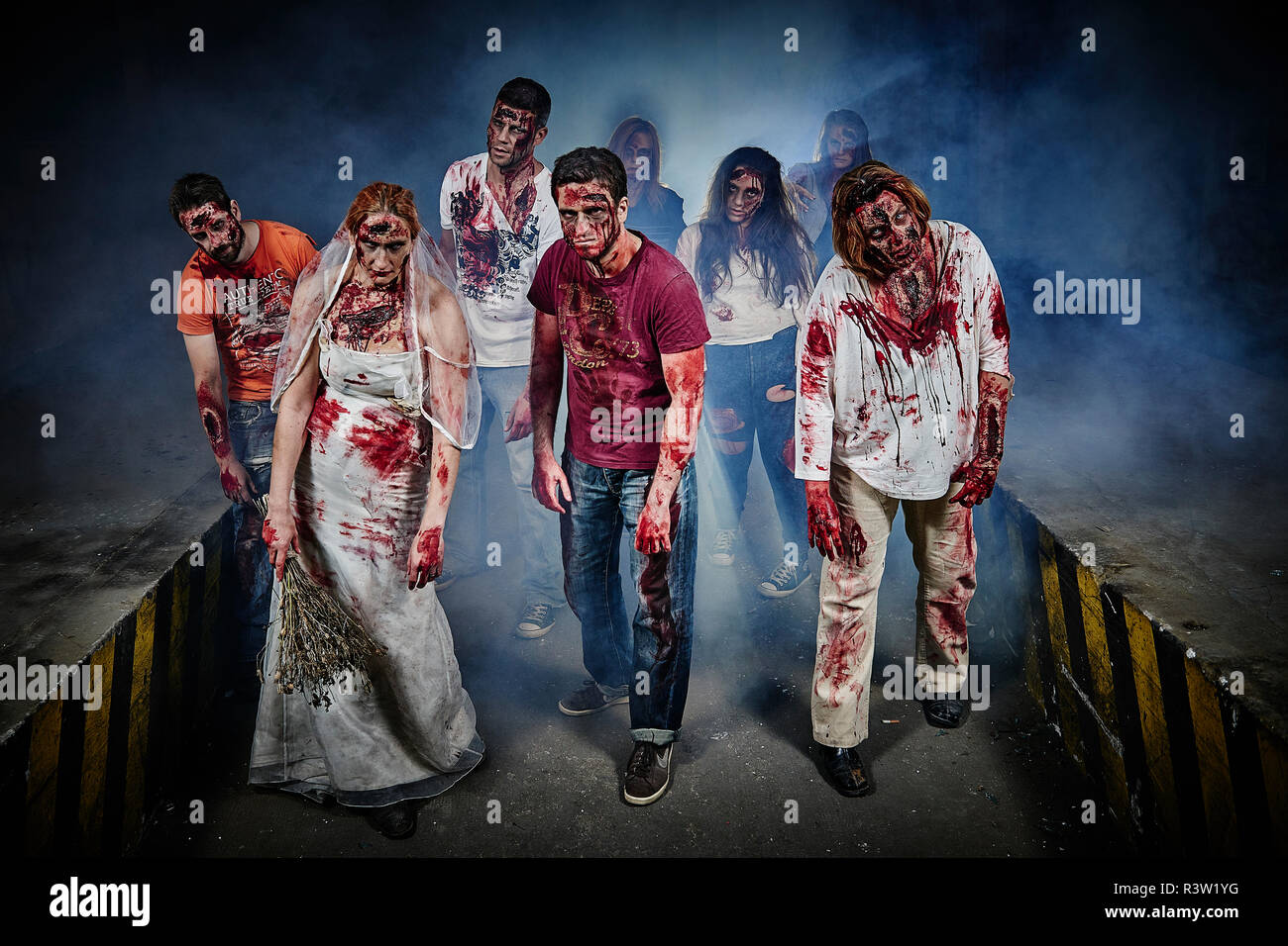 Zombiegruppe Stock Photo