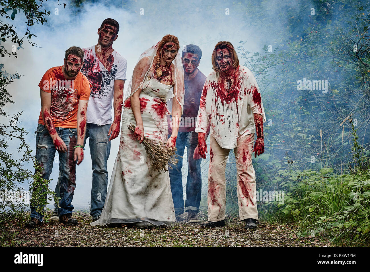 Zombie Gruppe Stock Photo