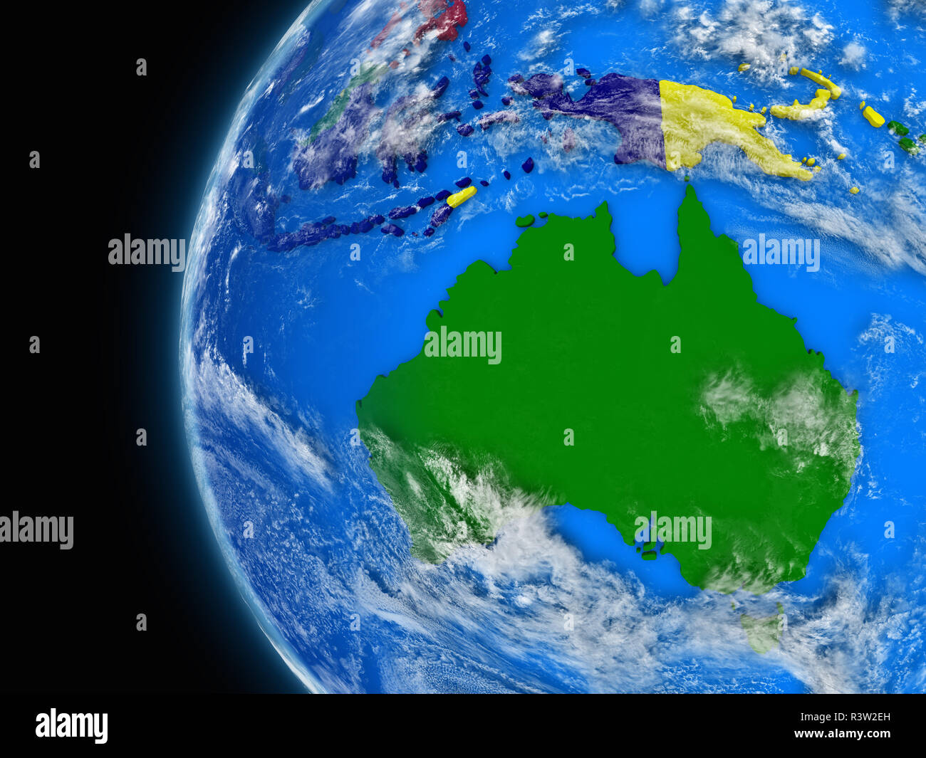 australian continent on political globe stock photo 226129529 alamy australian continent