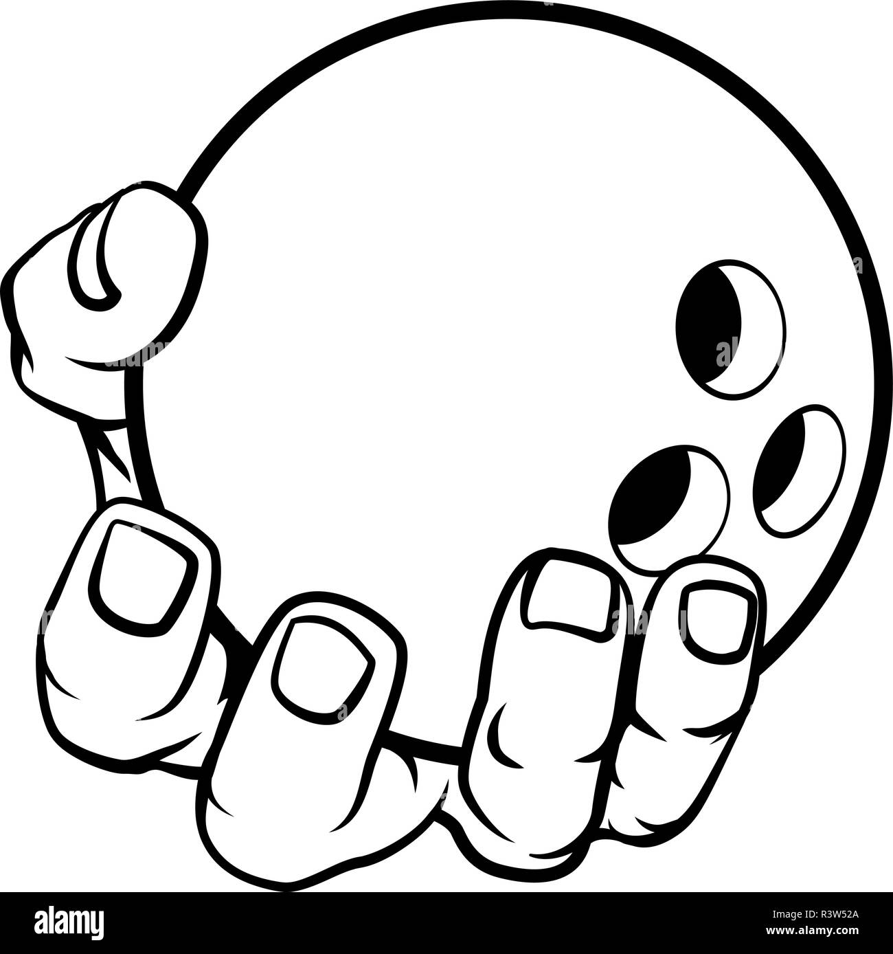 Hand Holding Bowling Ball Stock Vector