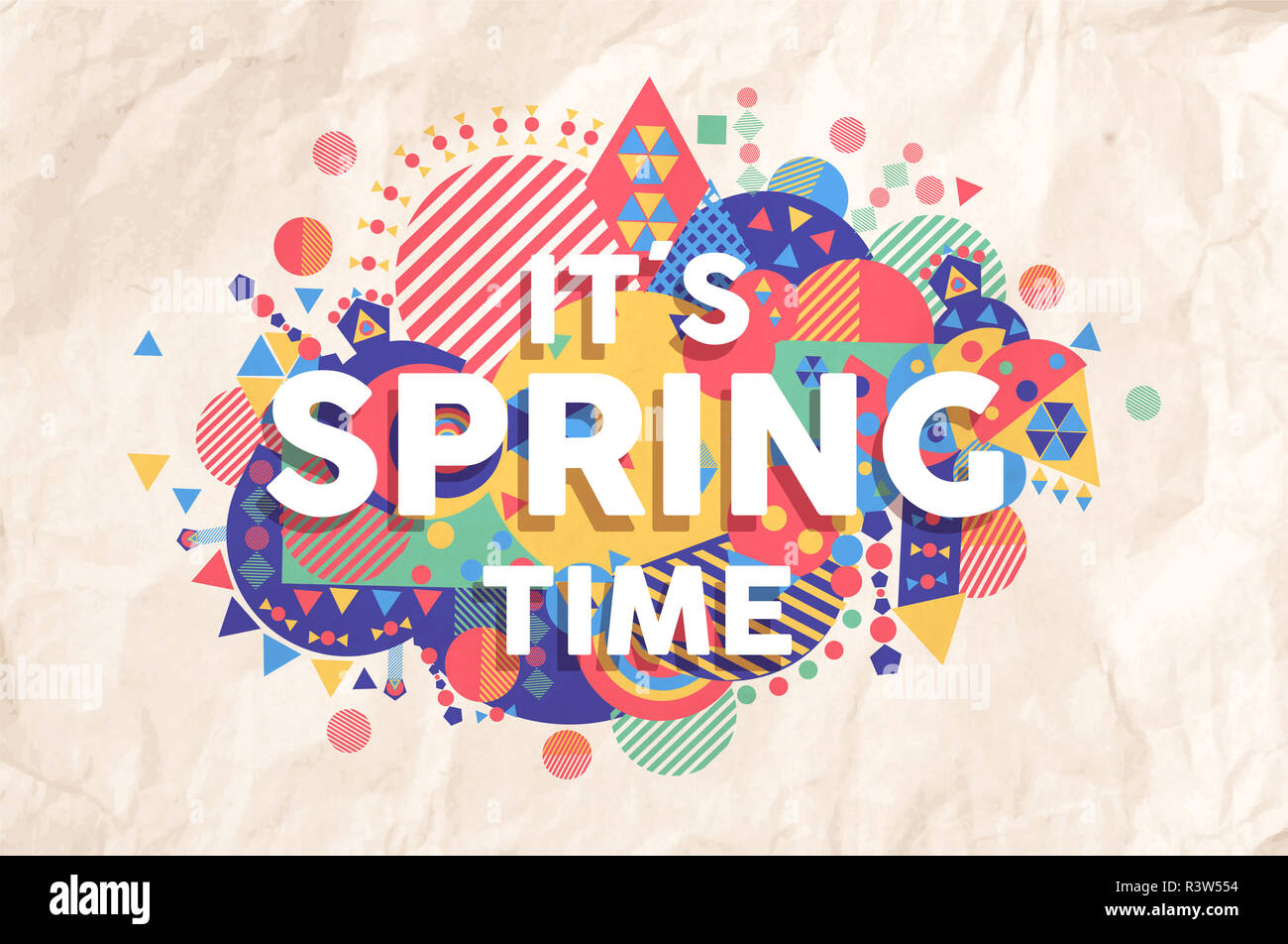 Spring time quote poster design Stock Photo - Alamy