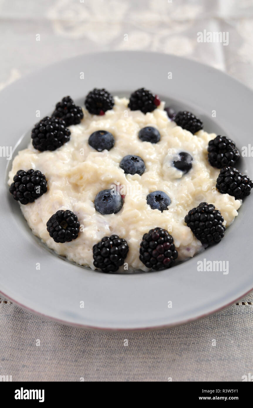 Milk Rice Pudding Stock Photo - Alamy