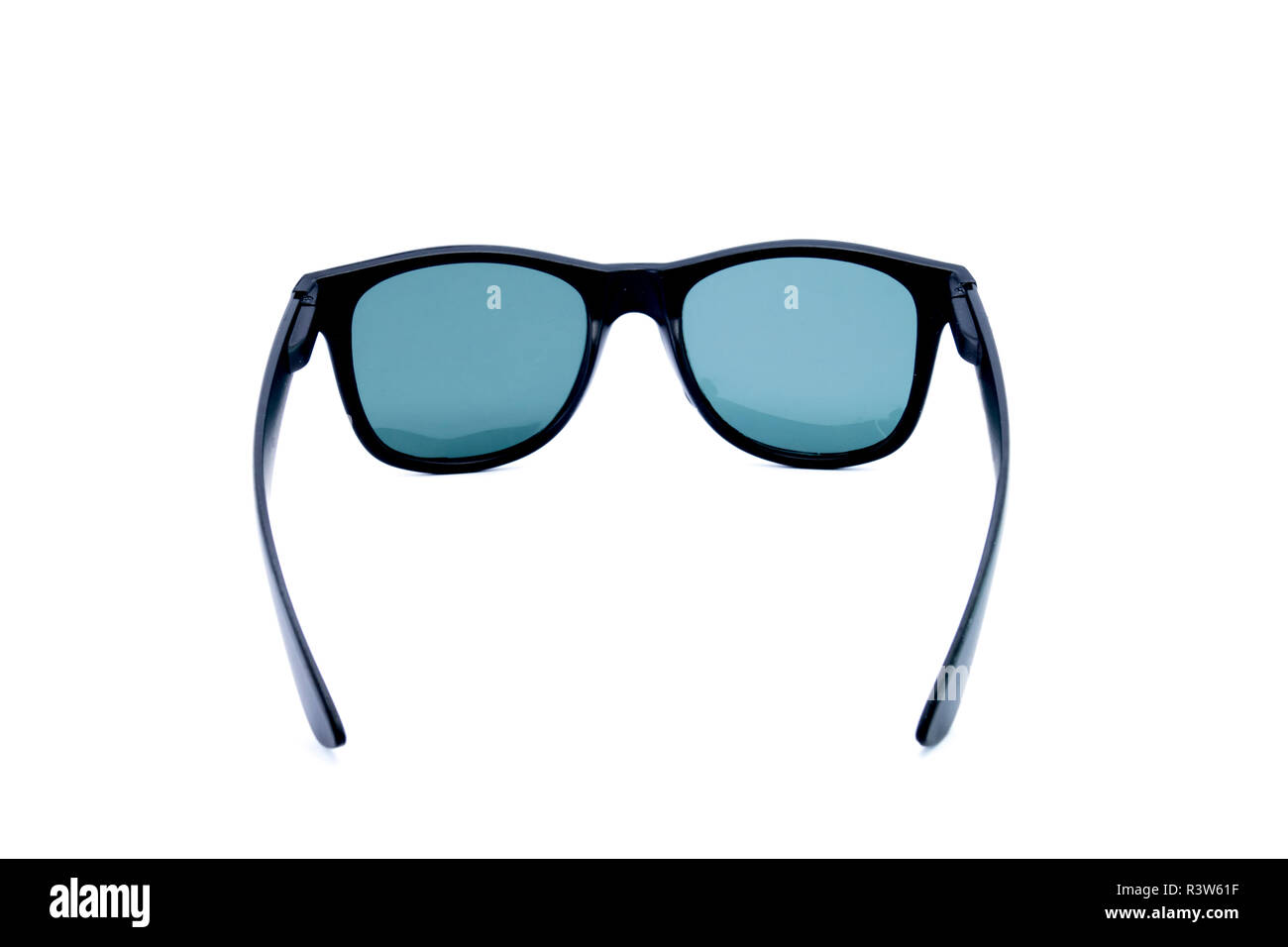 Black glasses to improve eyesight isolated on white background Stock