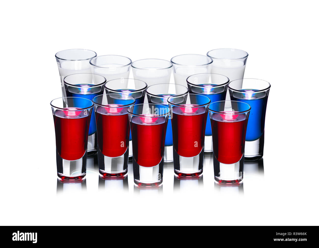 Russian flag cocktail concept Stock Photo