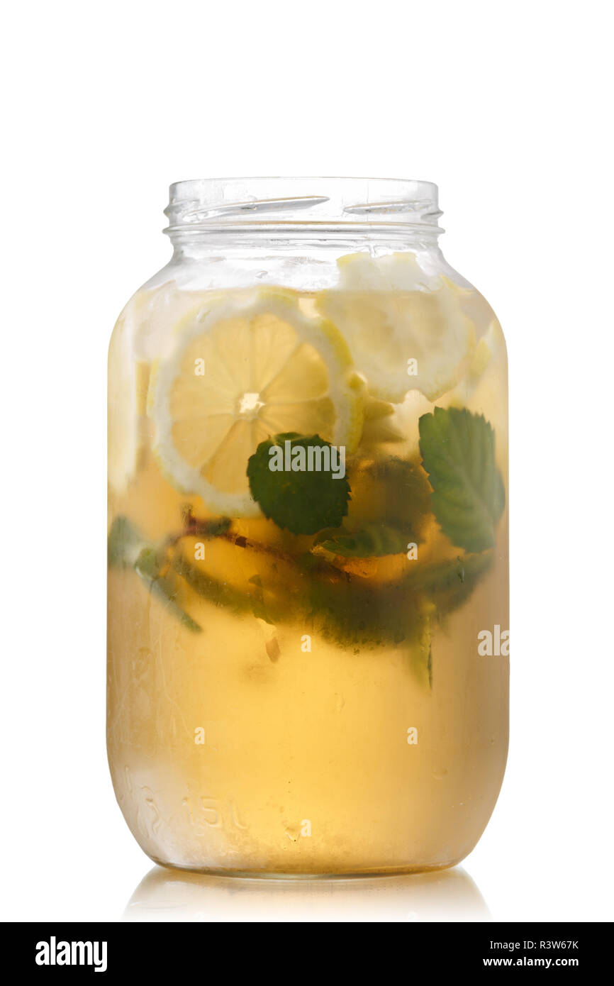 Iced tea in a jar Stock Photo Alamy