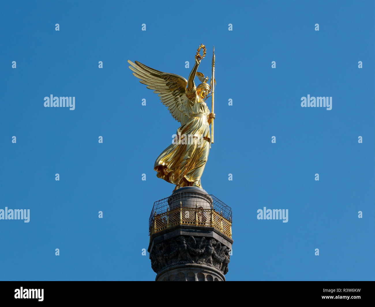 The Golden Statue of Victoria On Top of The Victory Column in Berlin