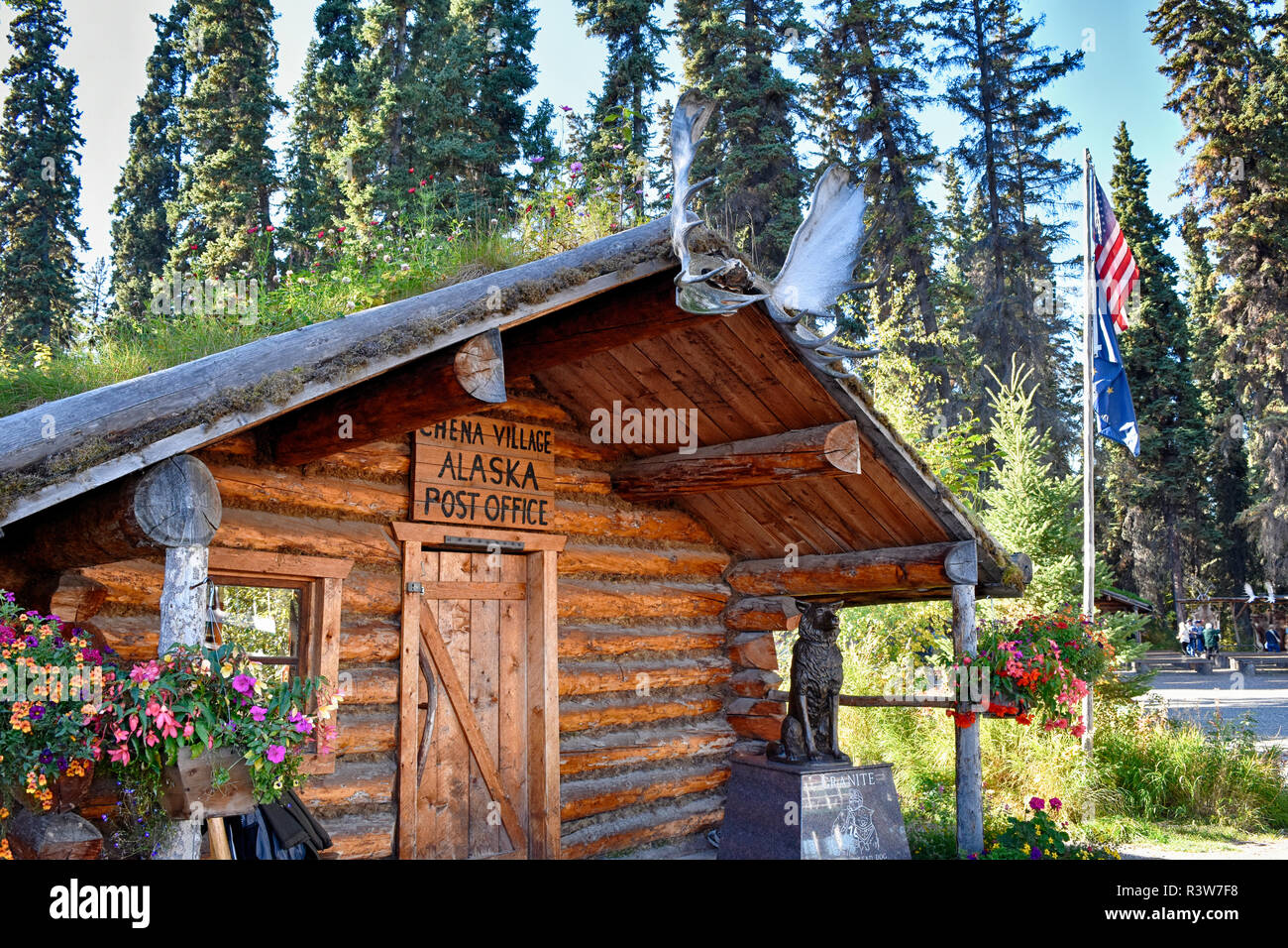 Usa Alaska Fairbanks Chena River Chena Indian Village Post