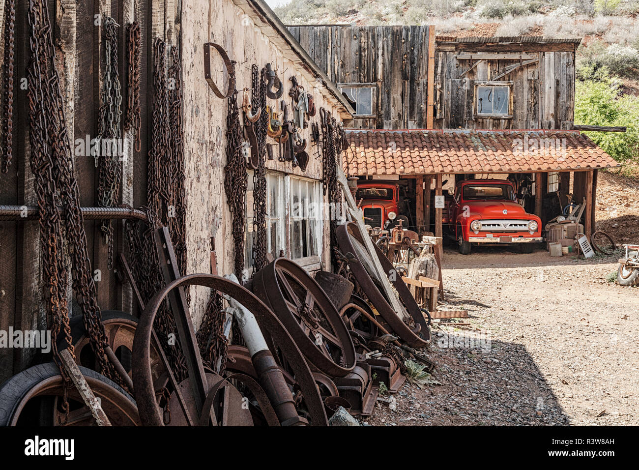 Junkyard and Ford trucks, Gold King Mine Museum and Ghost Town