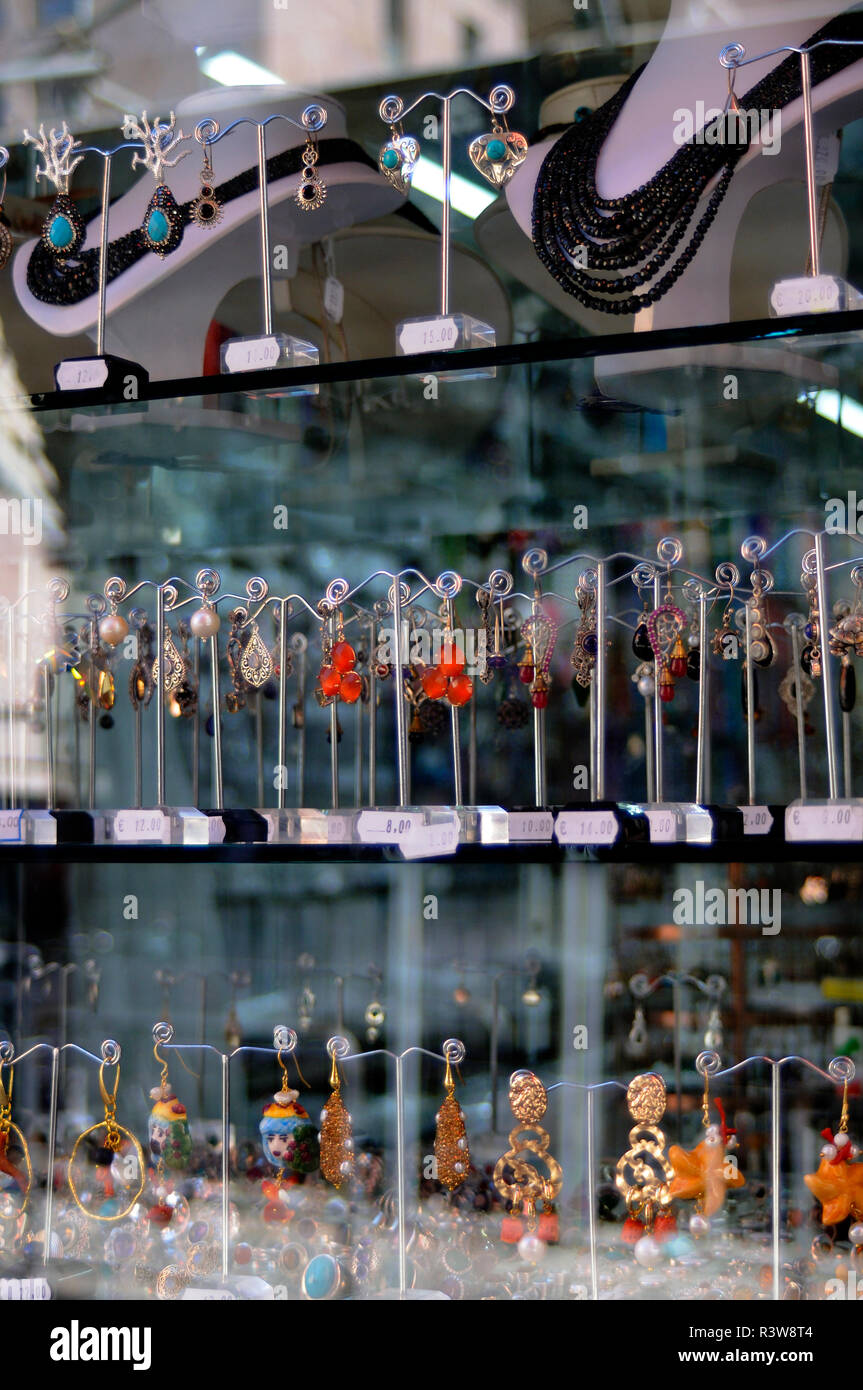 Jewellery Accessories In Shop Window Stock Photo Alamy