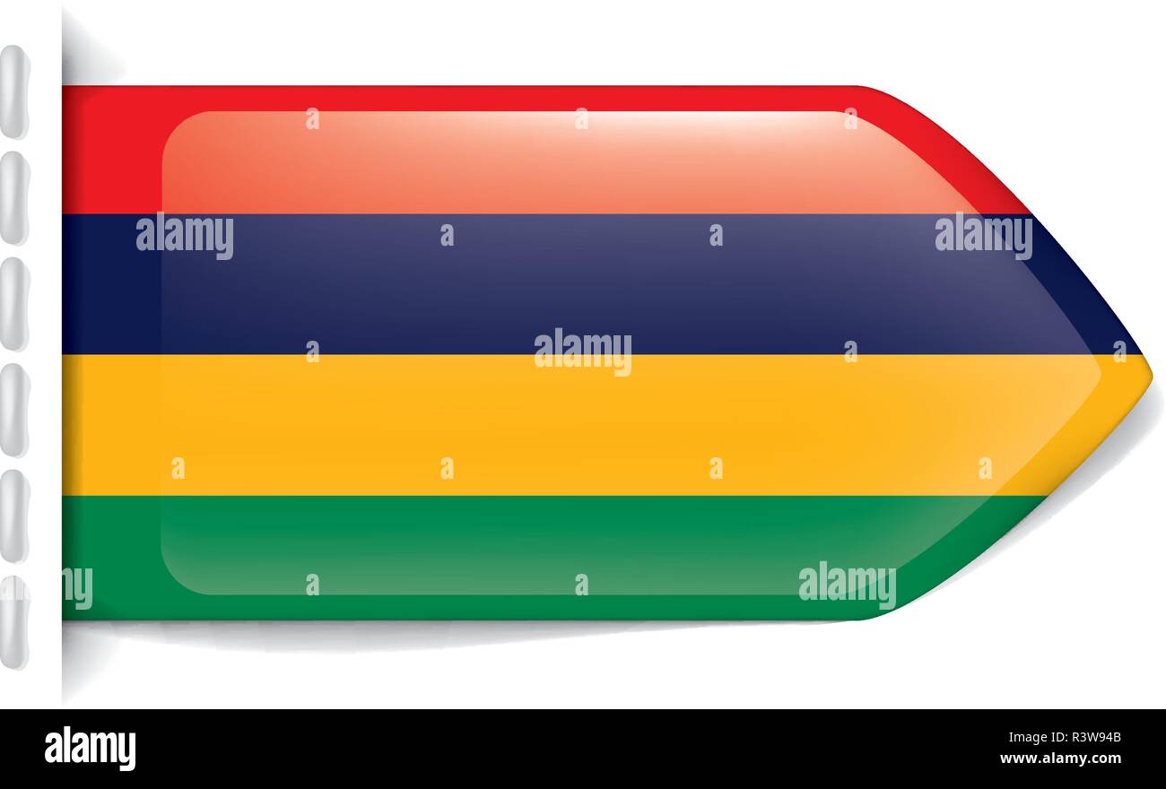 Mauritius flag, vector illustration on a white background Stock Vector ...