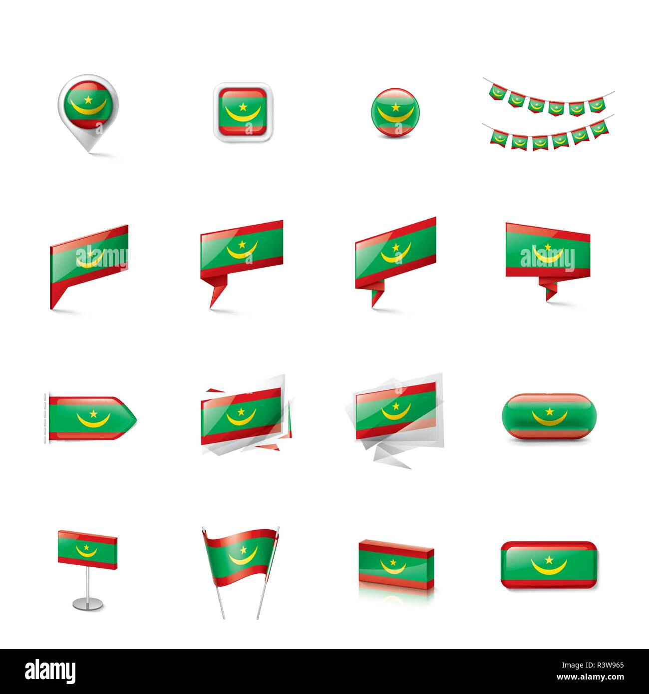 Mauritius flag, vector illustration on a white background Stock Vector ...