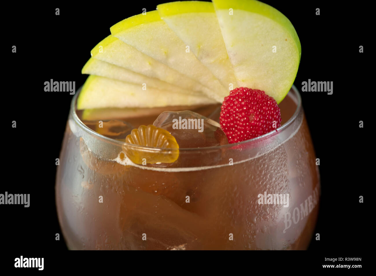 Special Iced Tea Cocktail with coke, light rum, blue curacao and sweet