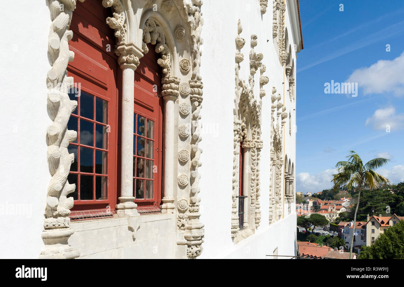 Palacio Nacional de Sintra, near Lisbon, part of UNESCO. Southern Europe, Portugal Stock Photo
