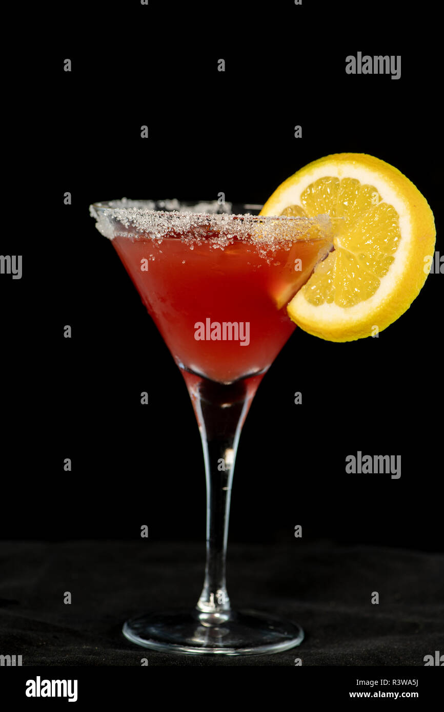 Cosmopolitan Cocktail with cranberry juice, vodka, lime juice and