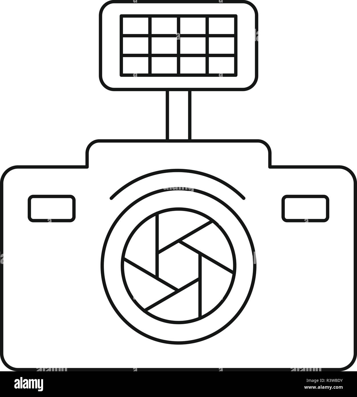 Photo camera icon. Outline photo camera vector icon for web design ...