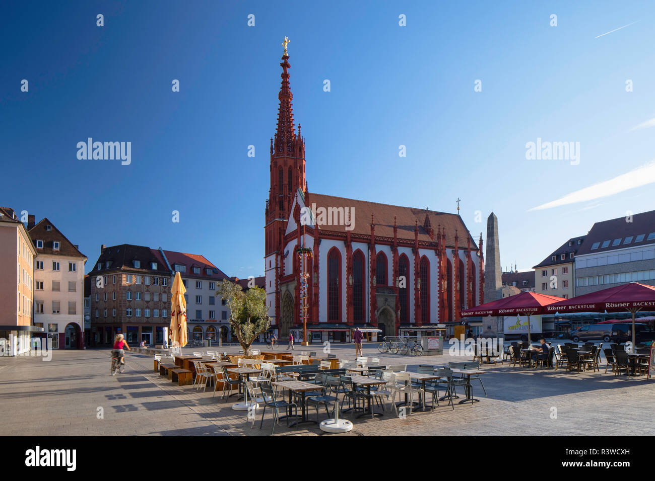Marienkapelle in Market Square (Marktplatz), Wurzburg, Bavaria, Germany Stock Photo