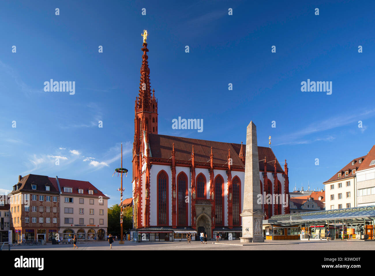 Marienkapelle in Market Square (Marktplatz), Wurzburg, Bavaria, Germany Stock Photo