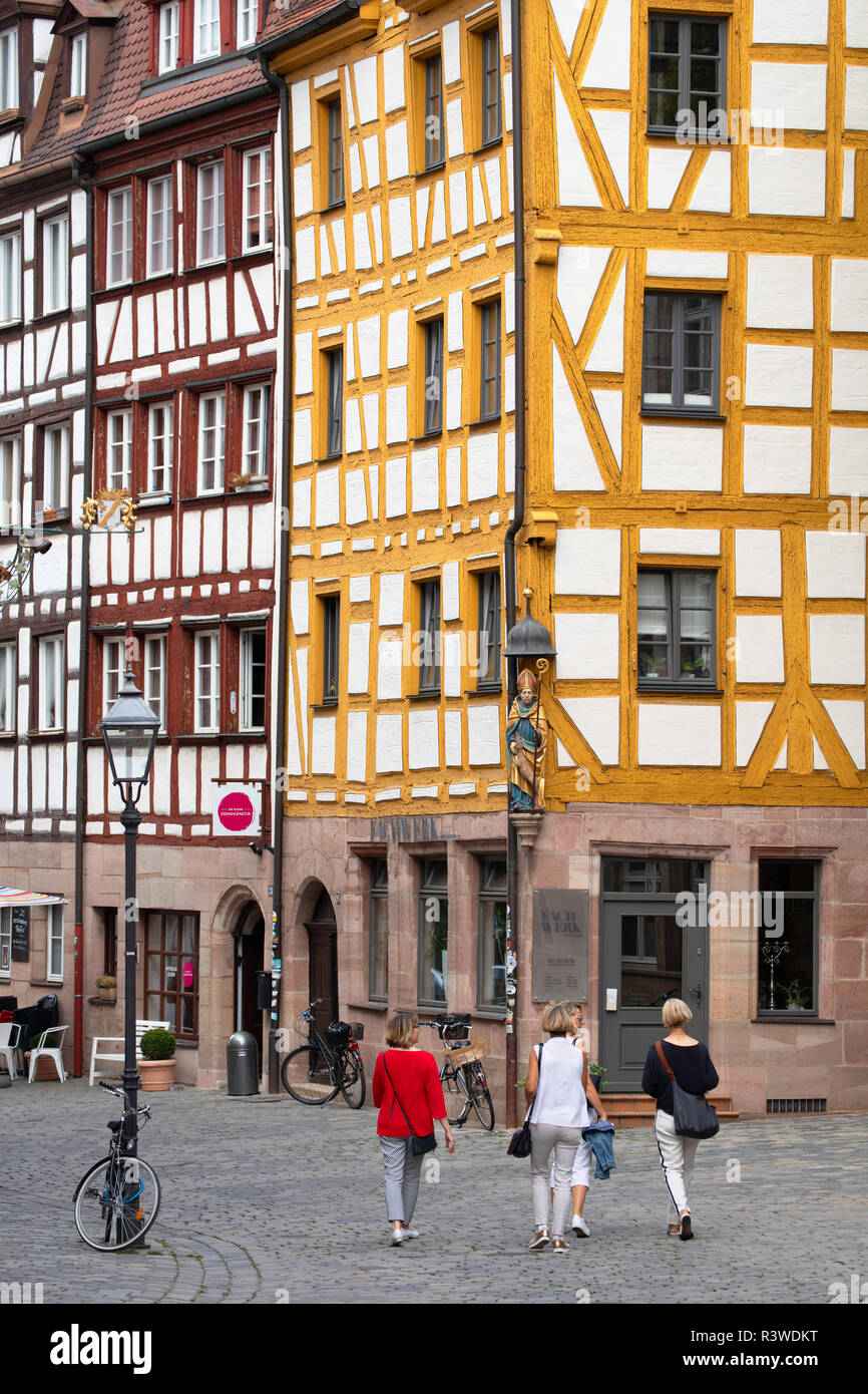Weissergerbergasse Street, Nuremberg, Bavaria, Germany Stock Photo