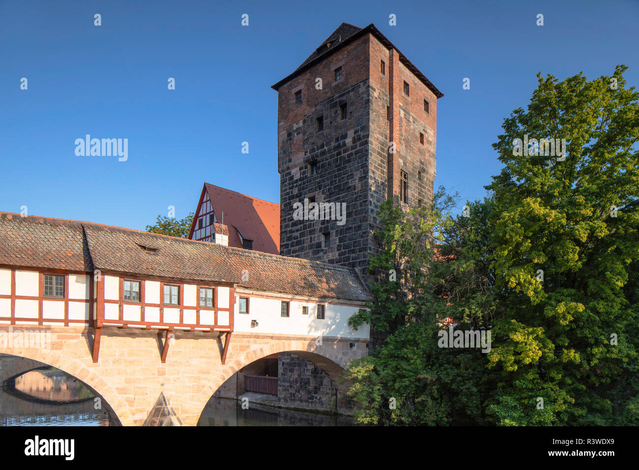 Weinstadel and River Pegnitz, Nuremberg, Bavaria, Germany Stock Photo