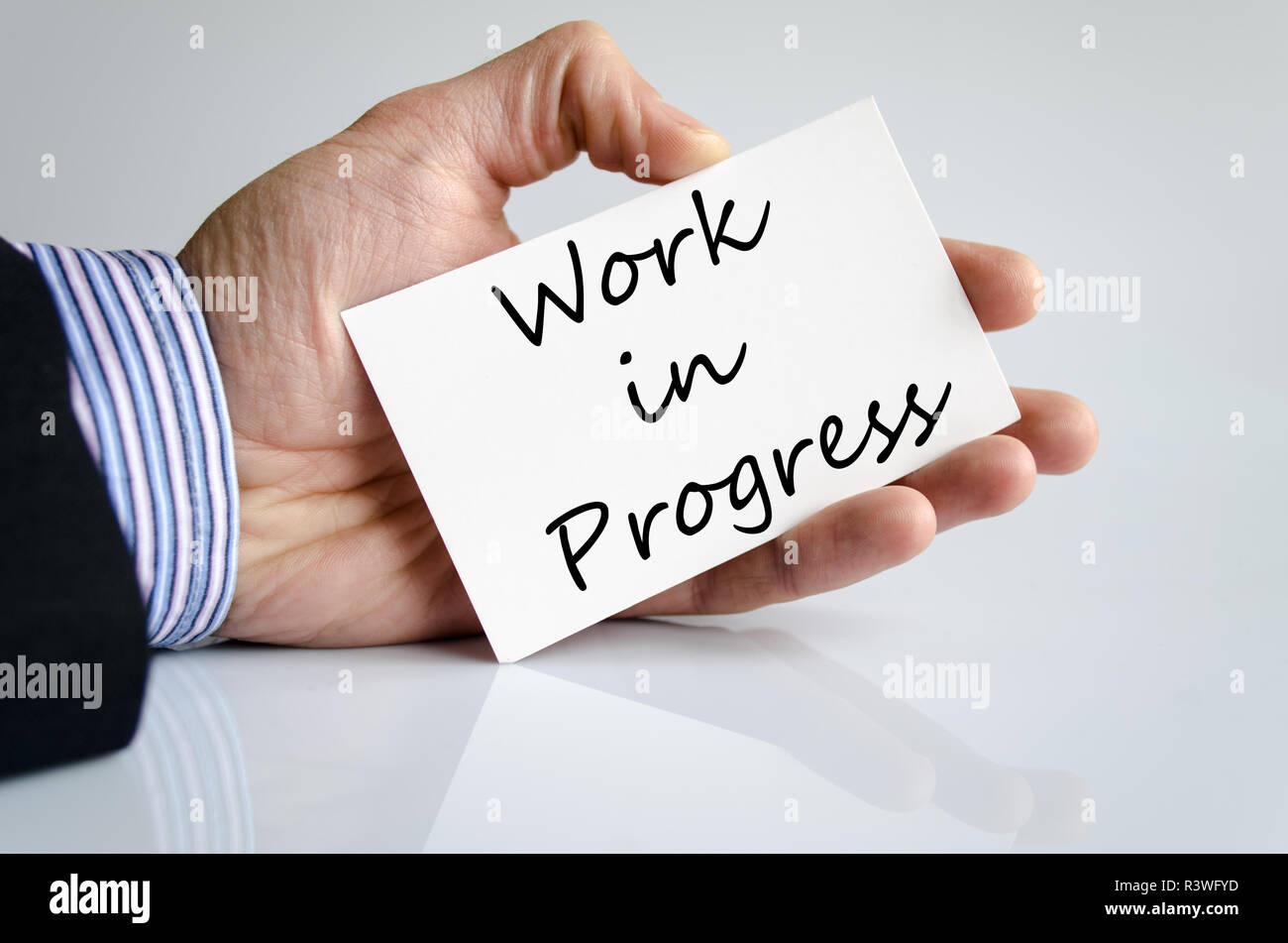 Work in progress text concept Stock Photo - Alamy