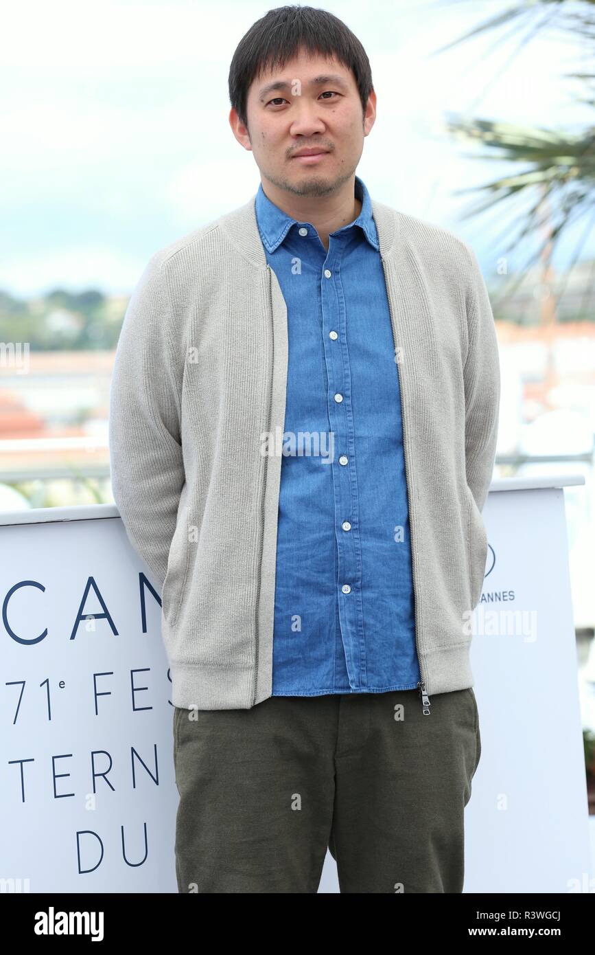 CANNES, FRANCE – MAY 15, 2018: Ryusuke Hamaguchi at the Netemo Sametemo photocall during the 71st Cannes Film Festival (photo by Mickael Chavet) Stock Photo