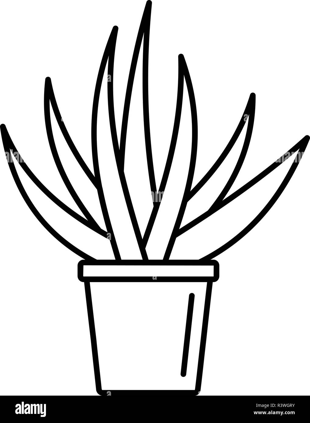 Aloe housepot icon. Outline illustration of aloe housepot vector icon for web design isolated on white background Stock Vector
