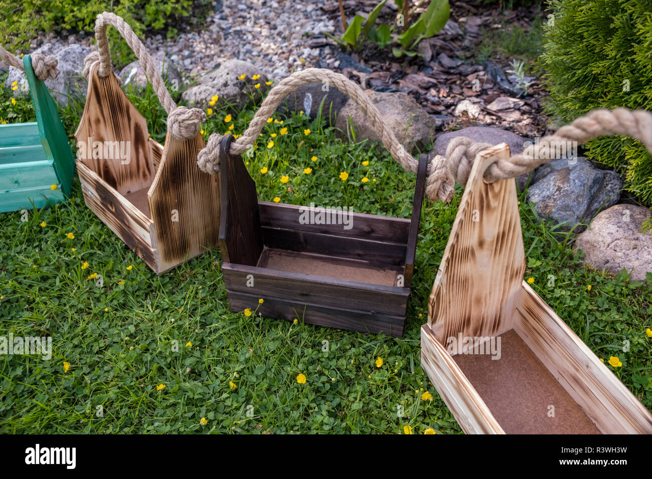 Homemade drawers with rope handles against the backdrop of nature 2018 ...