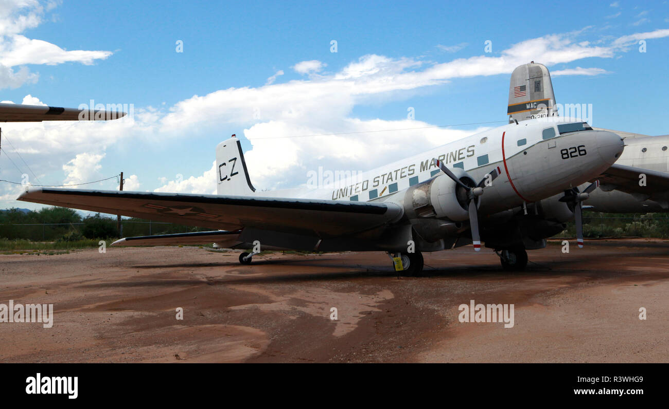 Douglas C117 'super gooneybird' at the Pima Air and Space Museum in Tucson, Arizona. The civilian version was the DC 3 Stock Photo