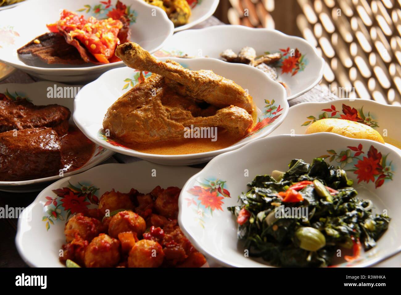 Ayam Gulai Padang. Traditional chicken curry dish from Padang/Minang, West Sumatra. Stock Photo