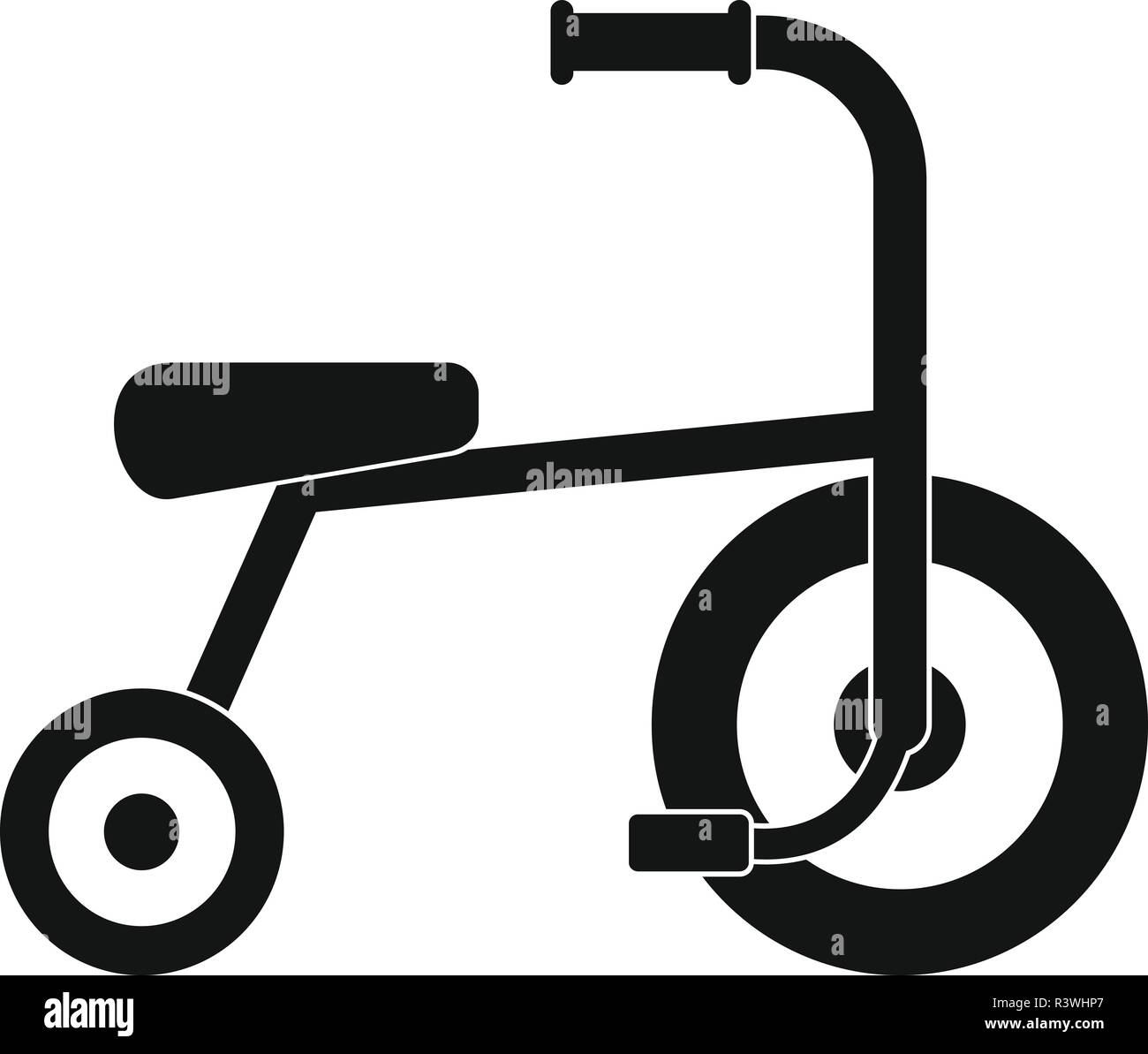 Little tricycle icon. Simple illustration of little tricycle vector