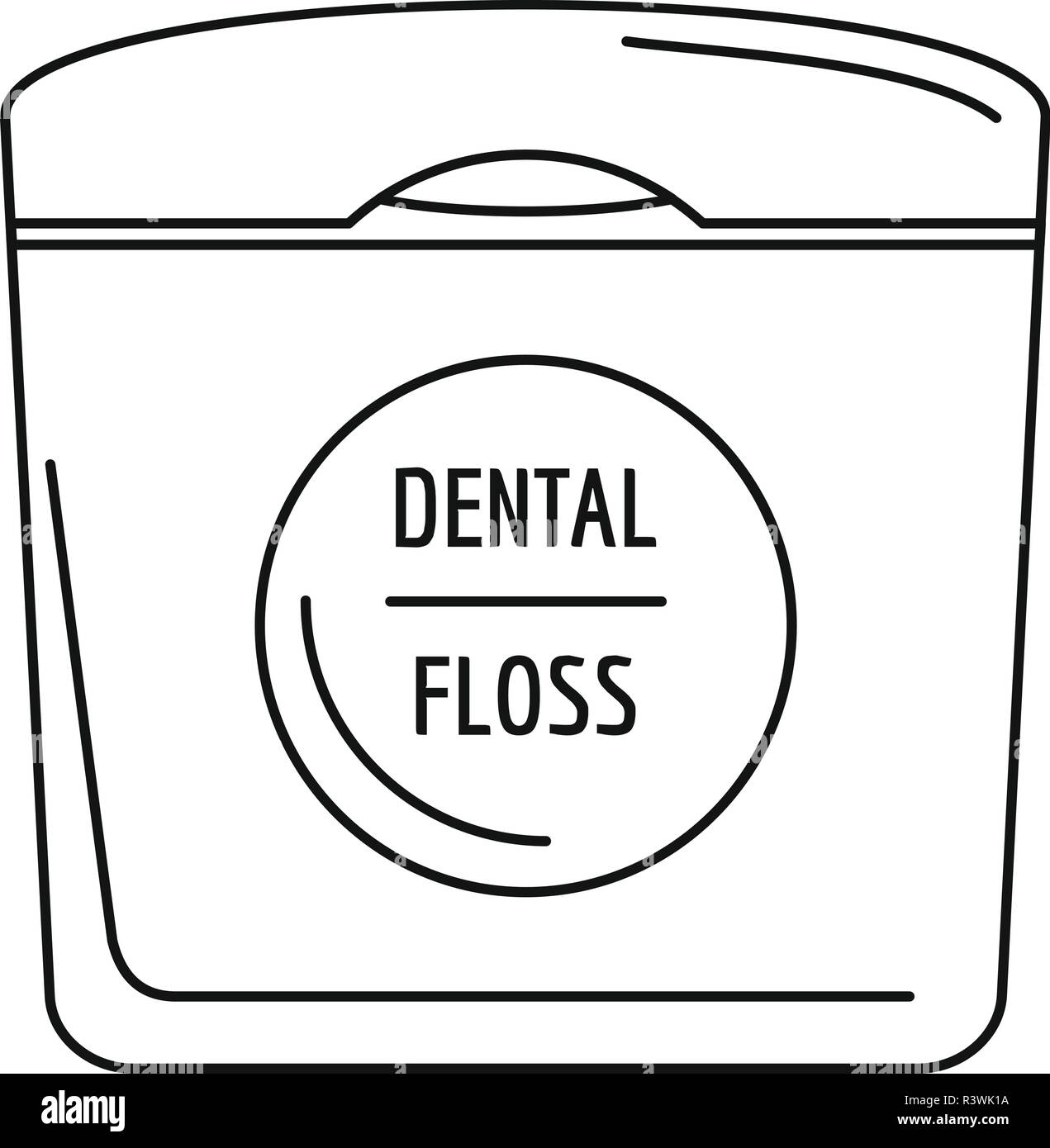 Dental floss icon. Outline illustration of dental floss vector icon for