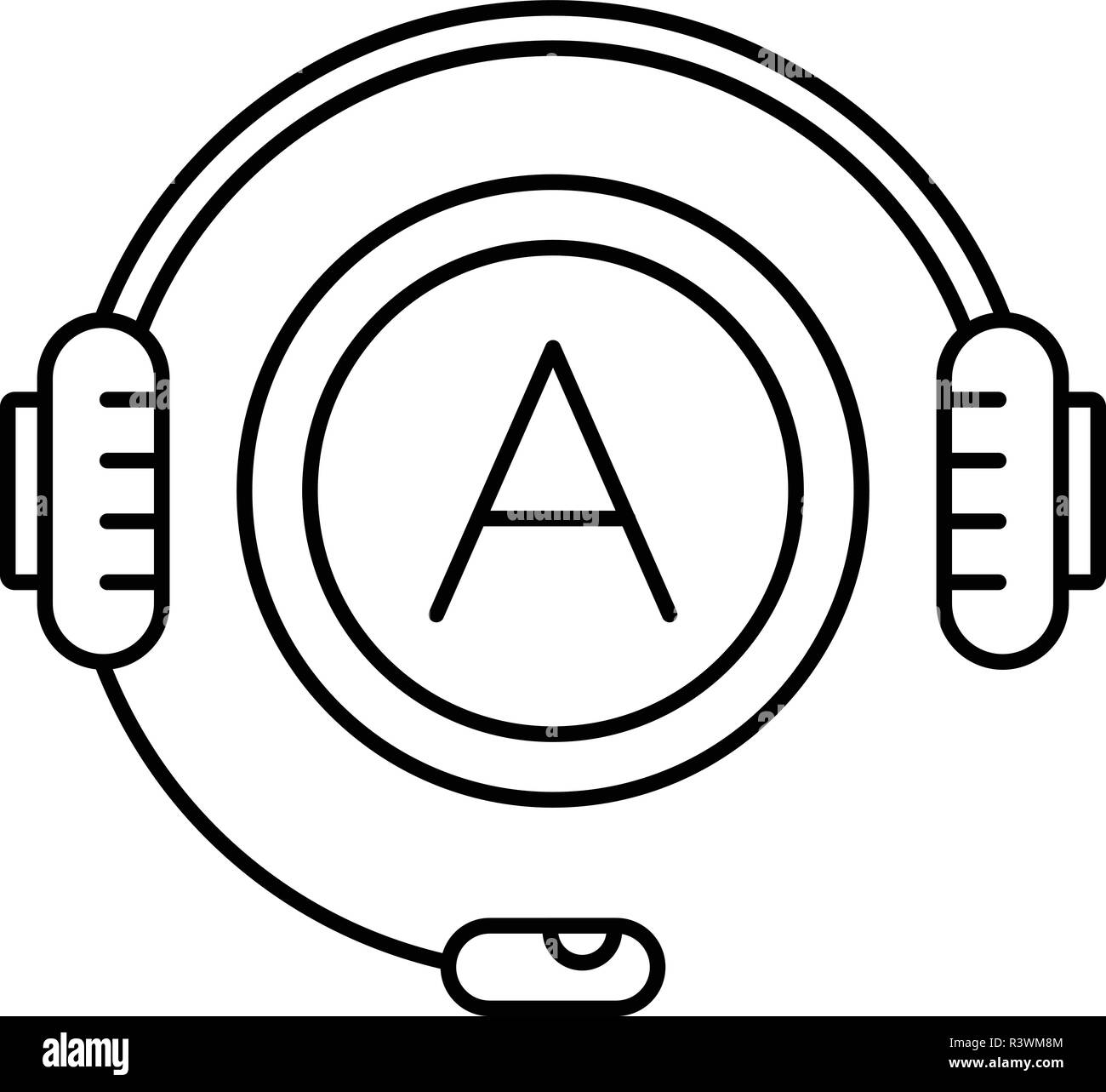 Audio book listen icon. Outline illustration of audio book listen ...