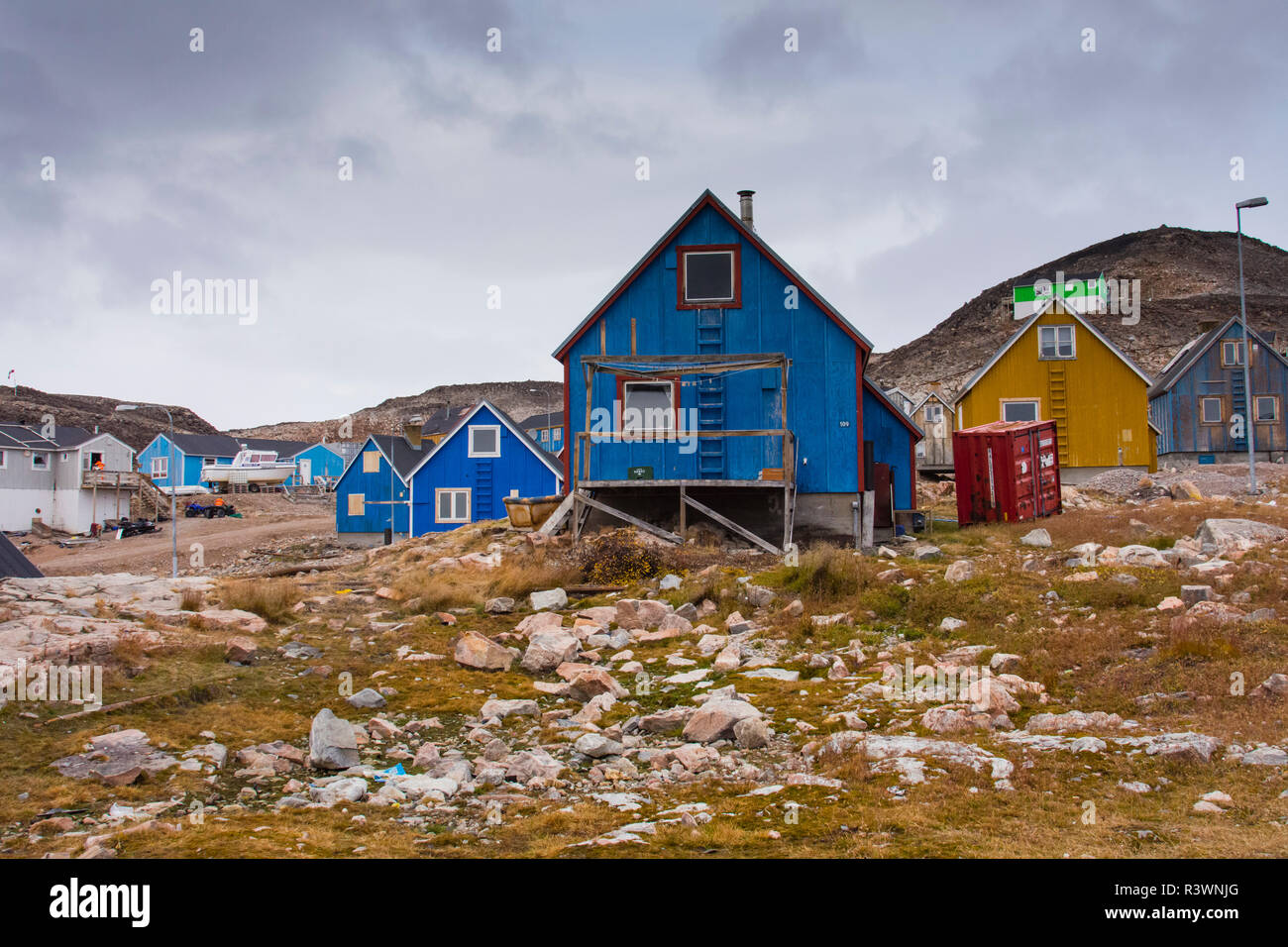 Greenland. Scoresby Sund. Ittoqqortoormiit. Colorful houses Stock Photo Alamy