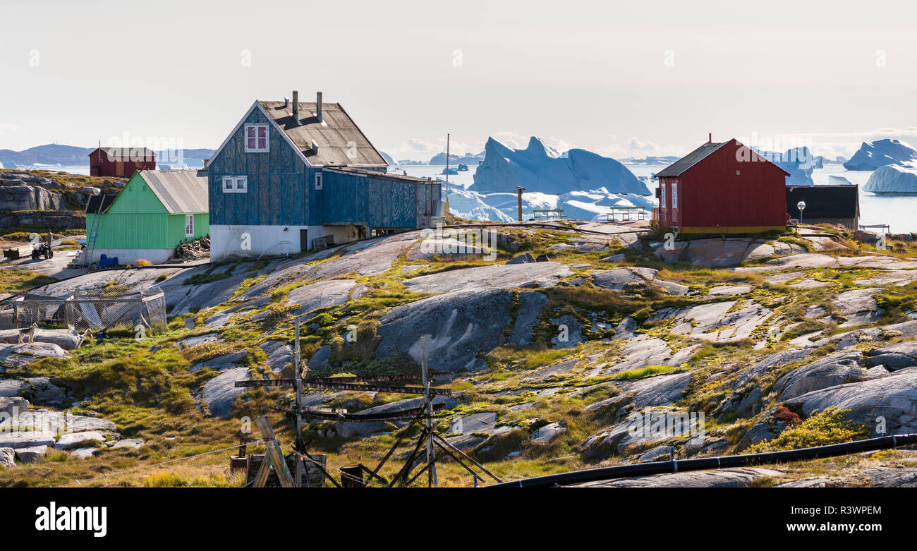 Inuit village Oqaatsut (once called Rodebay) located in the Disko Bay ...