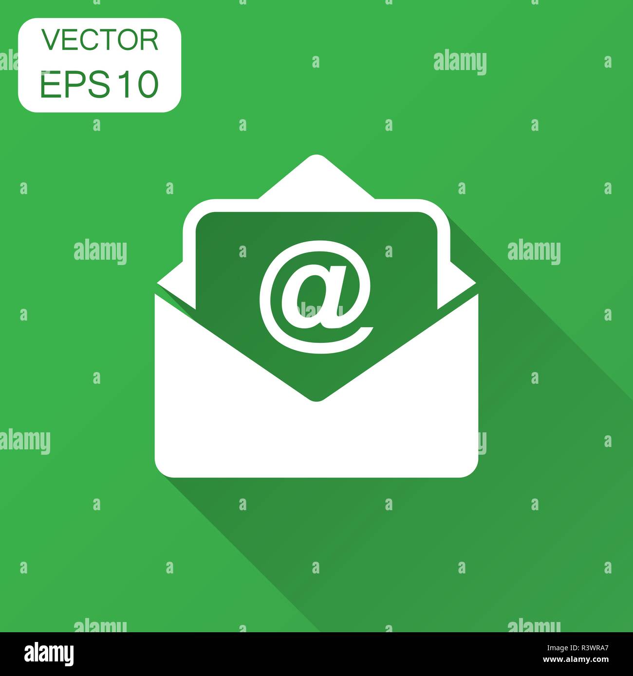 Mail envelope icon in flat style. Email message vector illustration ...