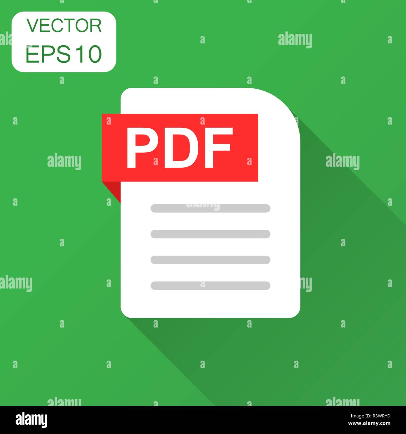 Pdf Document Note Icon In Flat Style Paper Sheet Vector Illustration With Long Shadow Pdf Notepad Document Business Concept Stock Vector Image Art Alamy