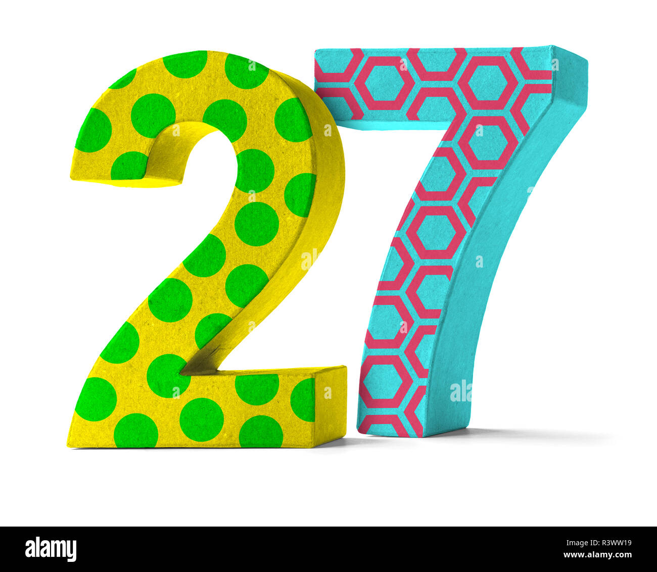 colorful number of cardboard,number 27 Stock Photo - Alamy